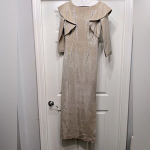Teri John Light Gold Maxi Dress
